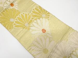 アンティーク　菊模様織り出し袋帯(材料)